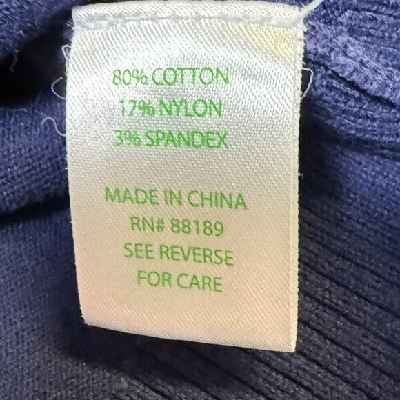 Lilly Pulitzer Navy Blue Palm Tree Sweater Women’s XS Long Sleeve Cotton Blend - Picture 4 of 8